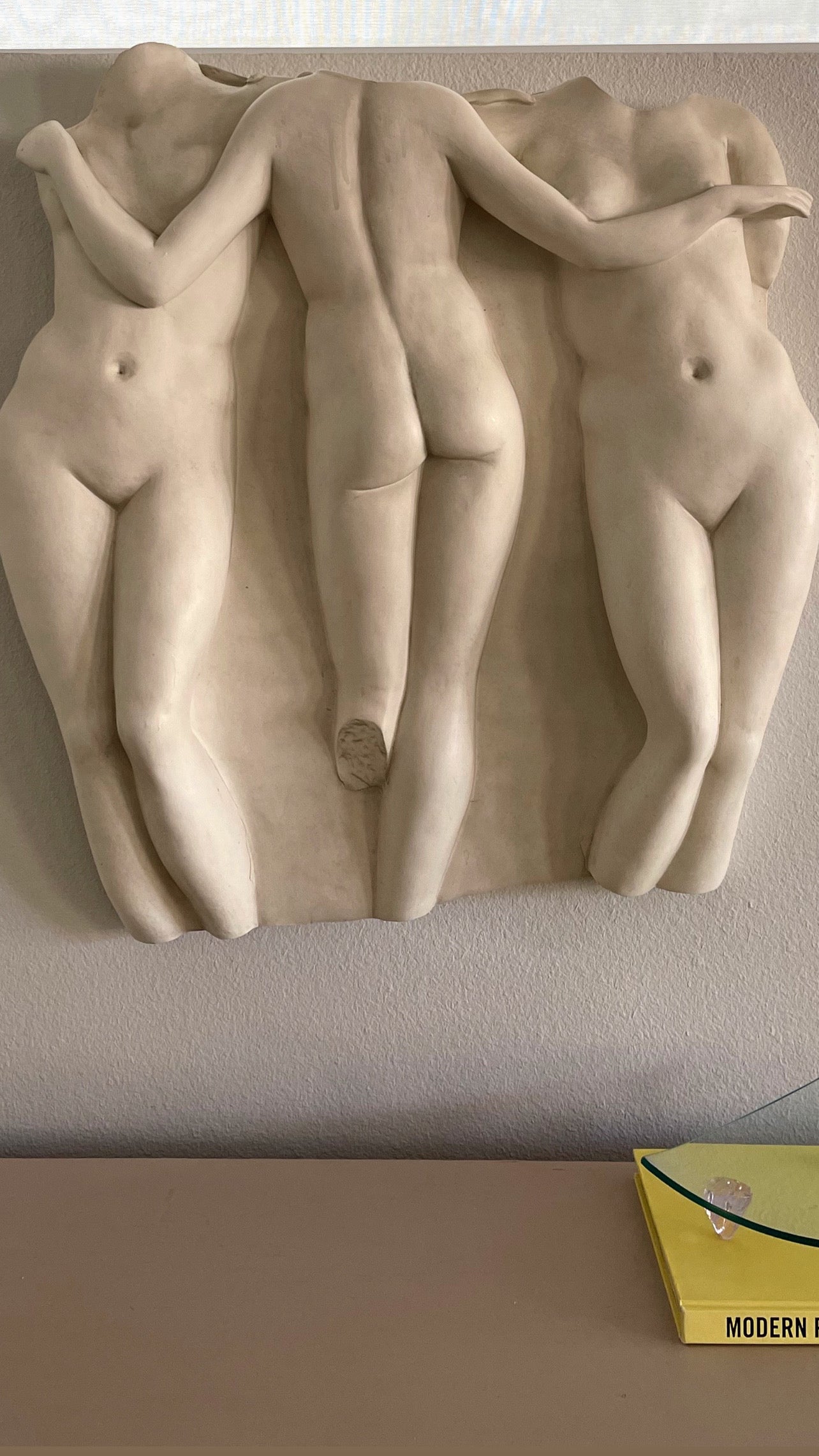 Vintage Three Graces - Plaster / Resin Extra Large Relief