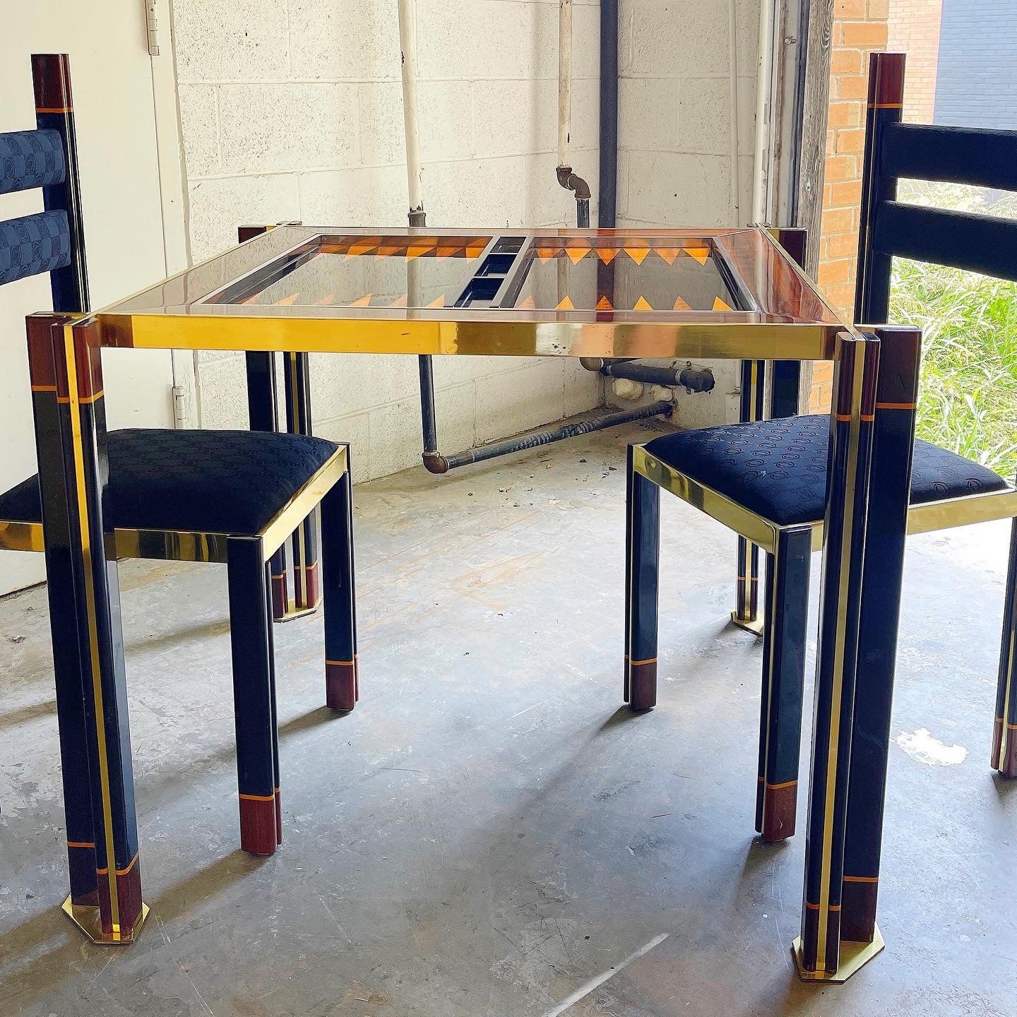 1970’s Paolo Barracchia for Roman Deco - Game Table & Chairs