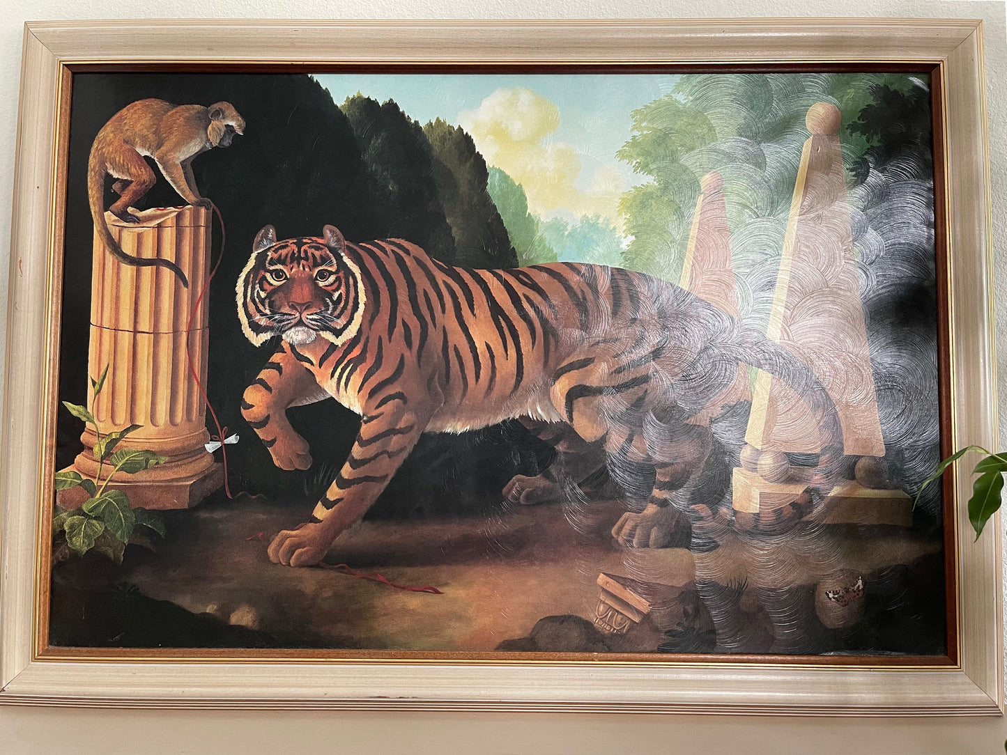 1990’s Monkey & Tiger Framed Print