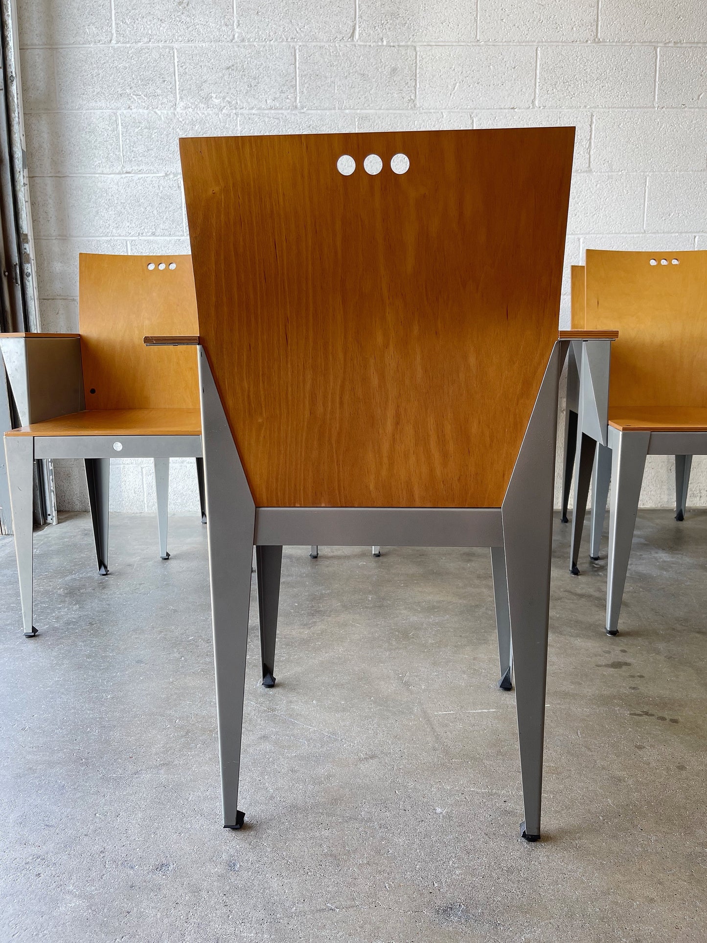 “Eli” Chair by Bruce Sienkowski for Charlotte - Maple & Steel Dining Chairs