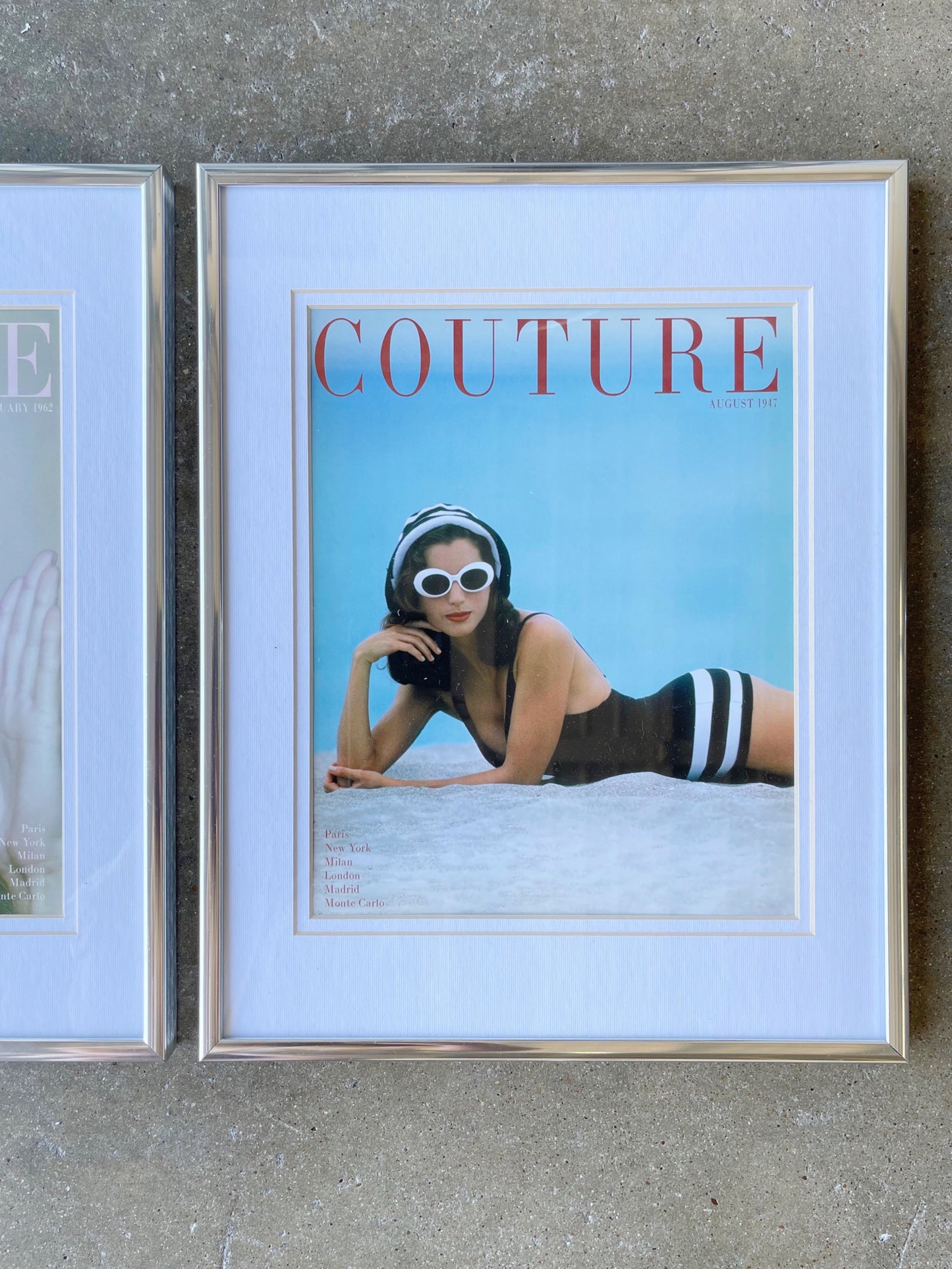 Vintage Framed Couture Magazine Covers - Set of 3