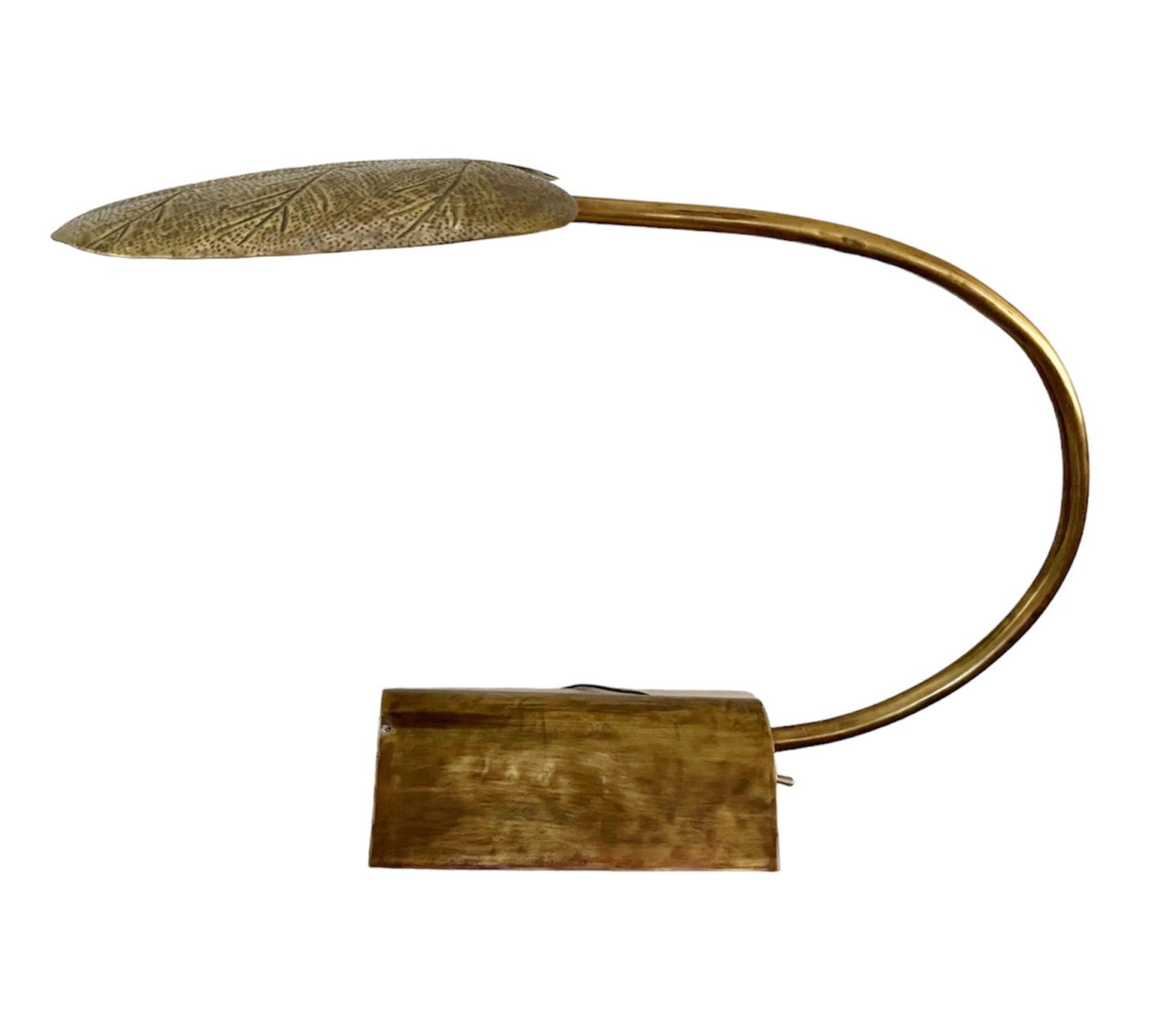 Vintage Hammered Brass Leaf Desk / Task Lamp