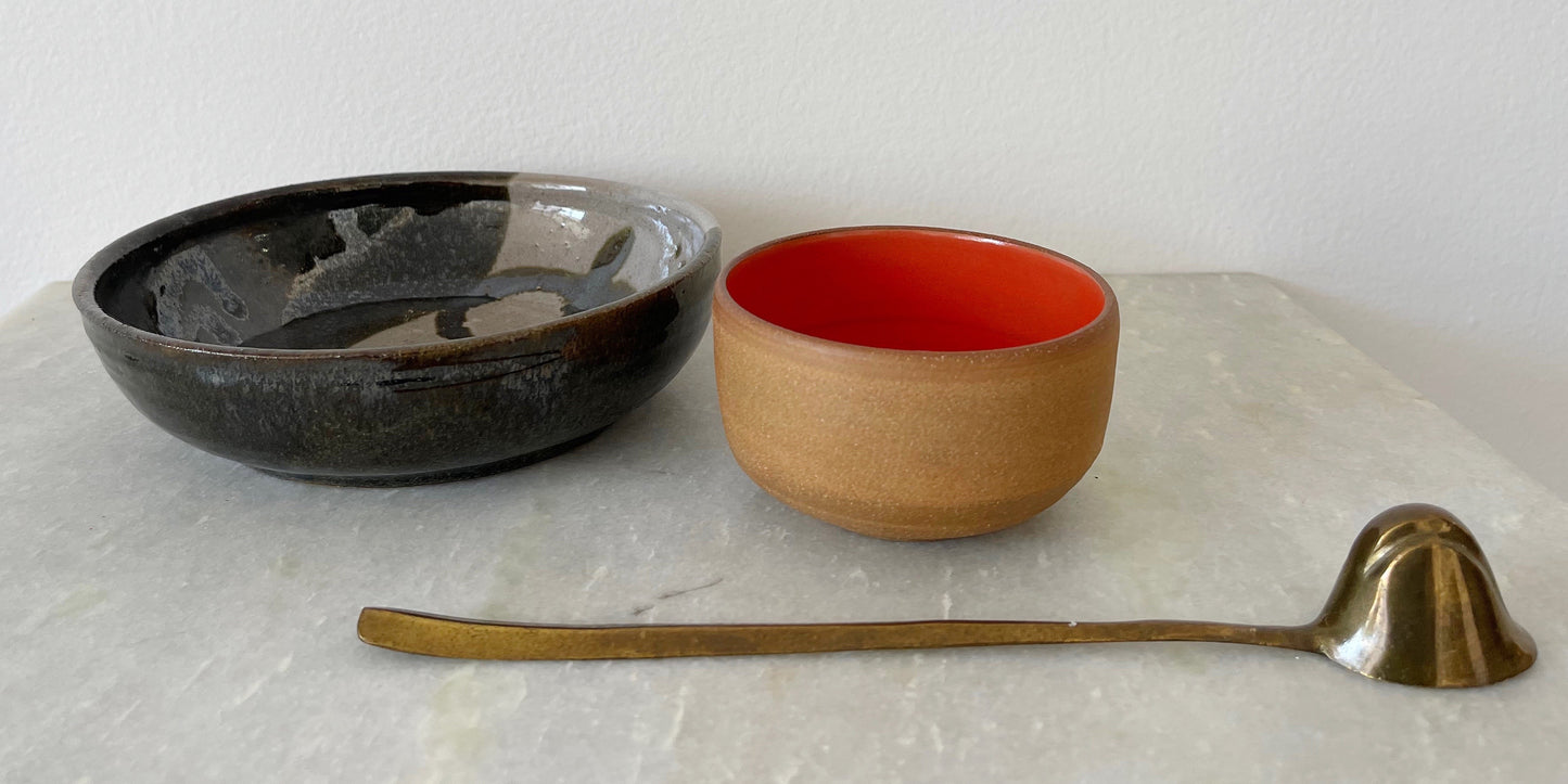Terracotta & Red Studio Pottery Bowl