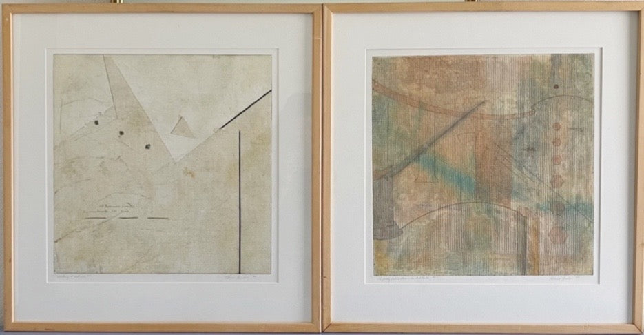 Pair of Paper & Pastels by Gloria Fischer - 1981/1985 Originals - Framed