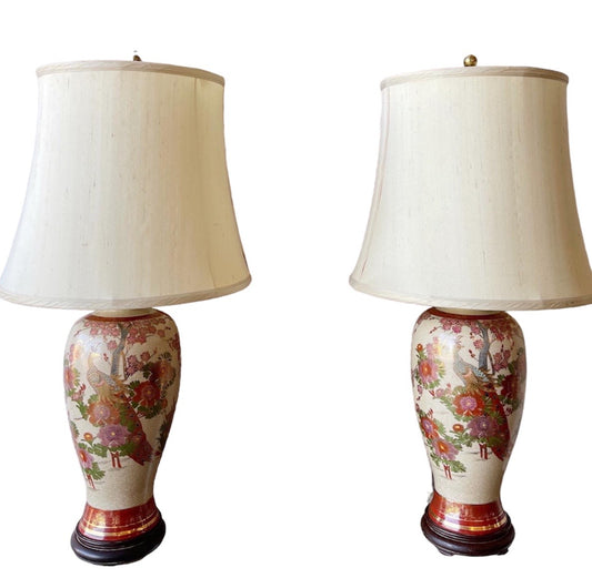 Pair of Vintage Asian Inspired Lamps