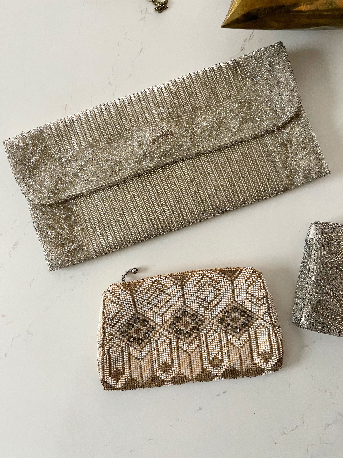 1920’s Art Deco Belt Bag with Micro Beads Handmade Purse