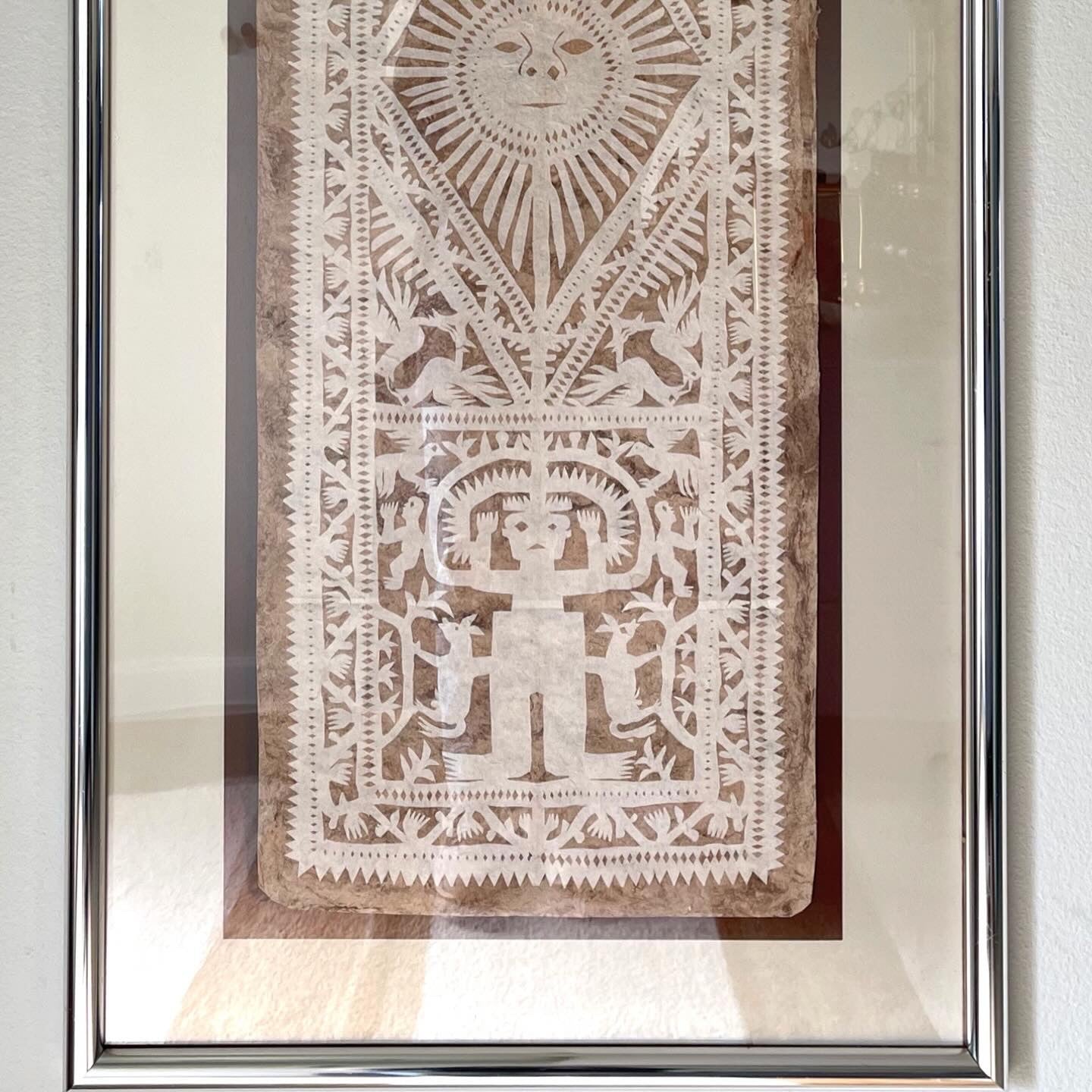 Extra Large Vintage - Handmade & Pressed Otomi Paper - Framed