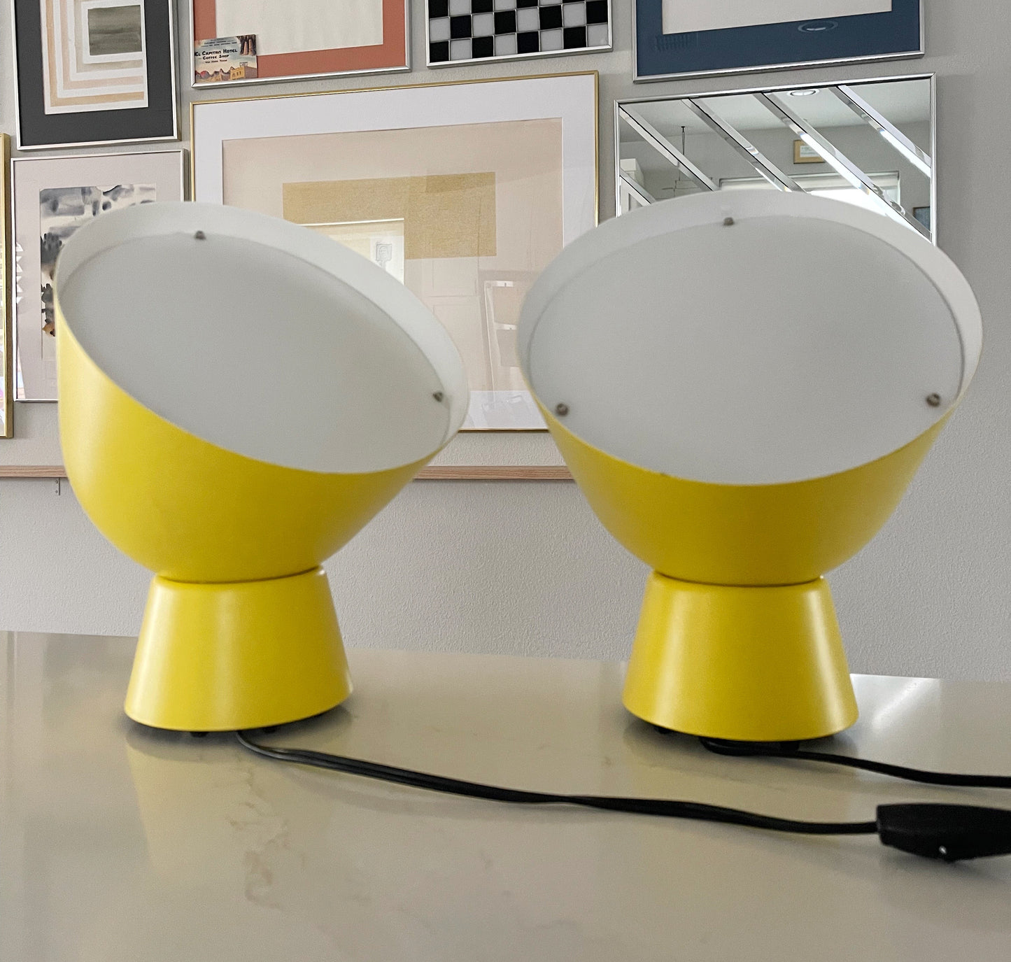Pair of Yellow Table/Wall Lamps by Designer Ola WIHLBORG for IKEA