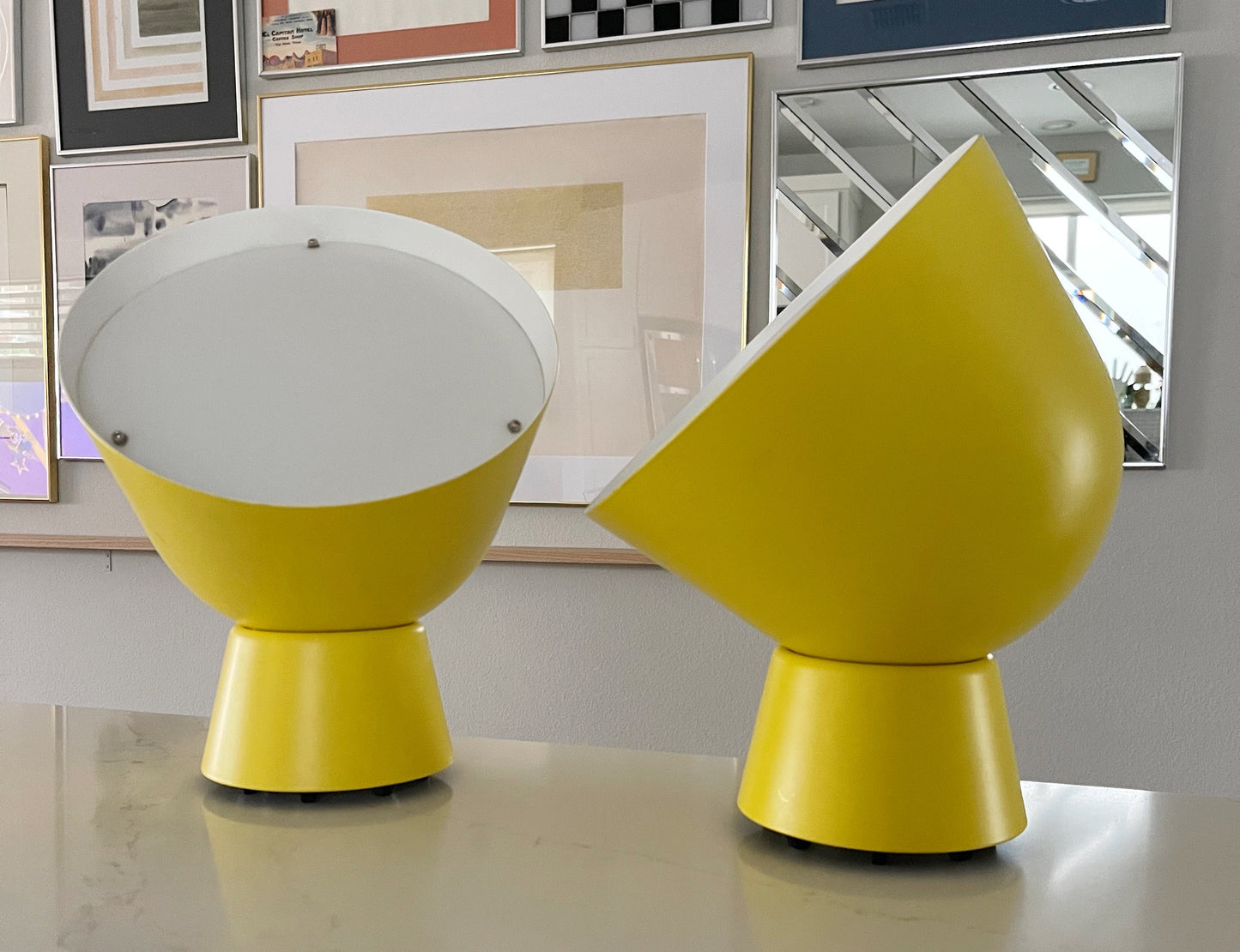 Pair of Yellow Table/Wall Lamps by Designer Ola WIHLBORG for IKEA