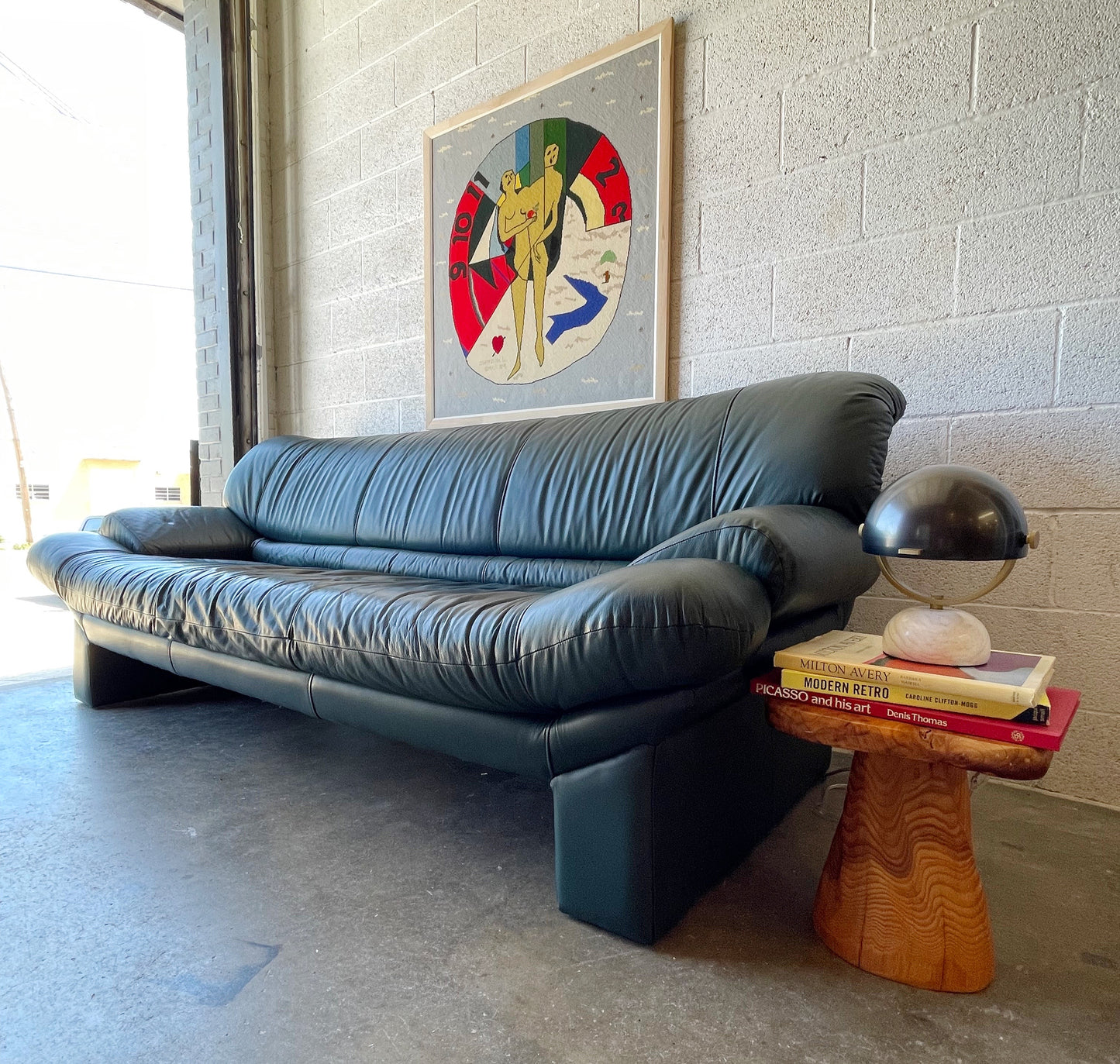 Vintage Italian Leather 3 Seater Sofa