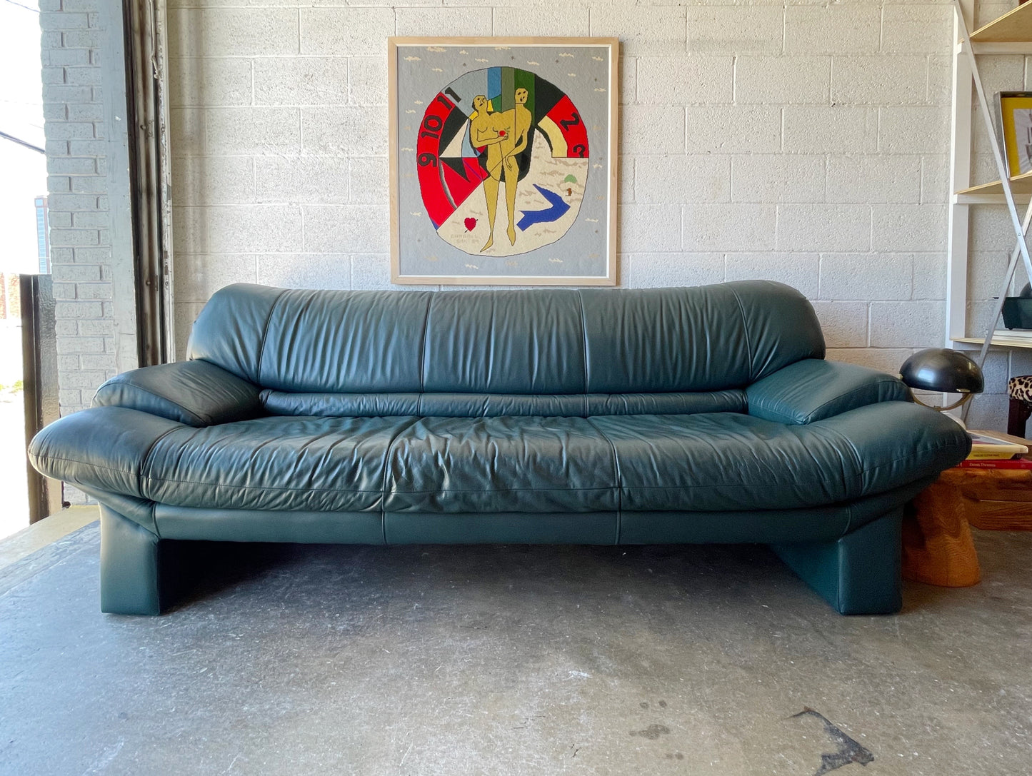 Vintage Italian Leather 3 Seater Sofa