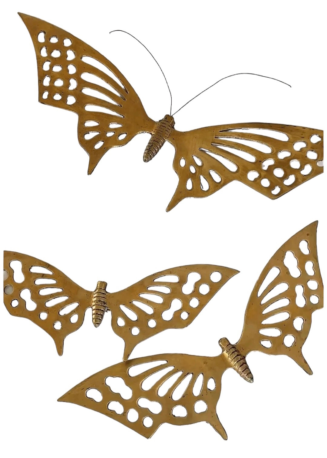 Vintage Brass Butterflies - Set of 3
